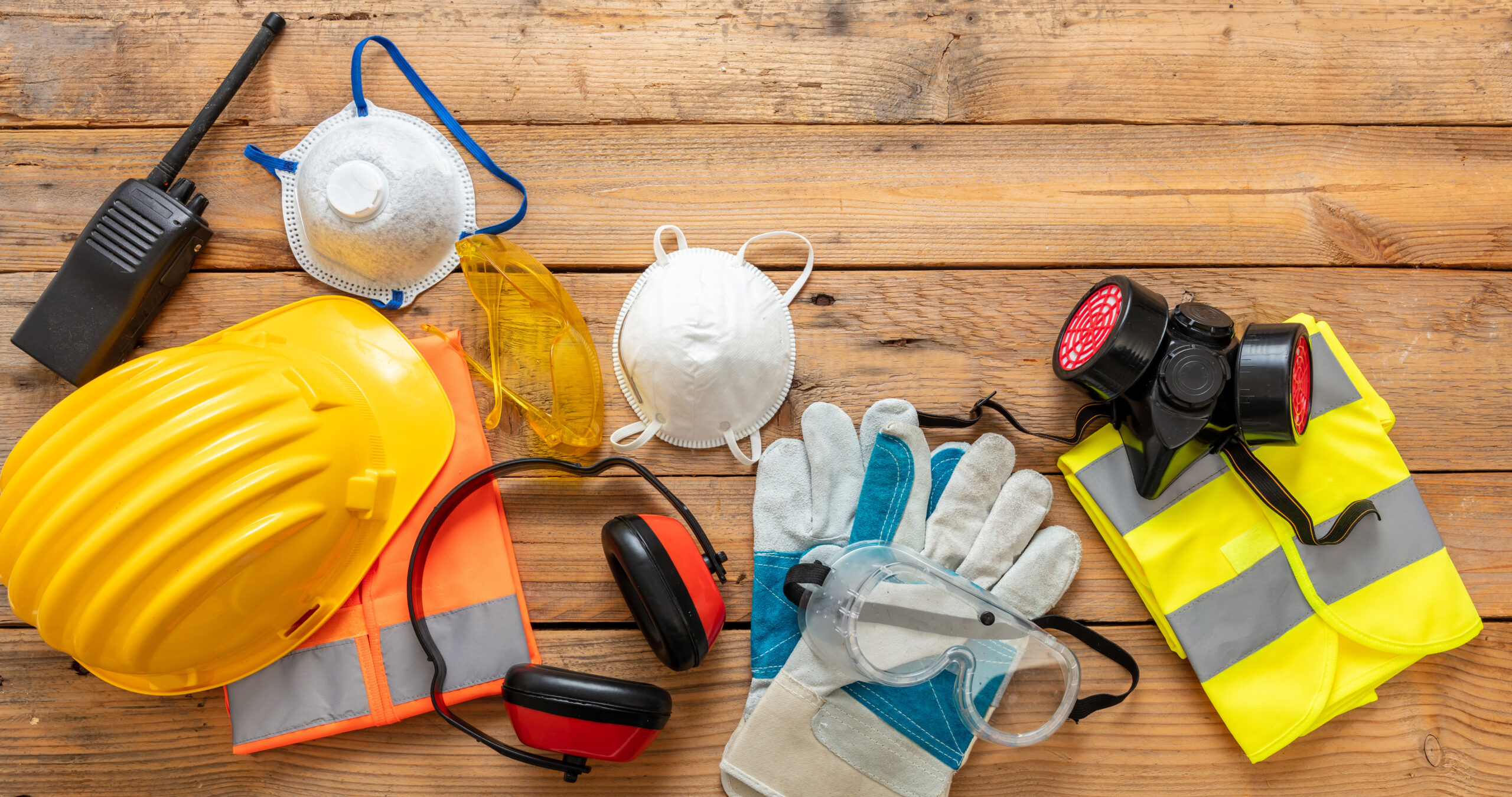 Work Health And Safety Flat Lay. Labor Personal Protective Gear