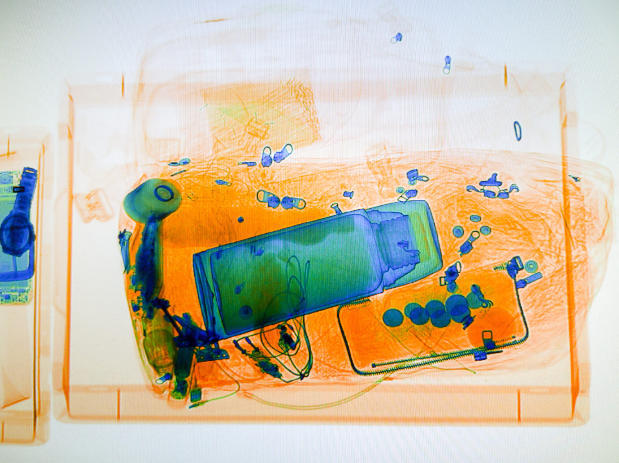 Scanned Baggage On The X Ray Scanner Screen