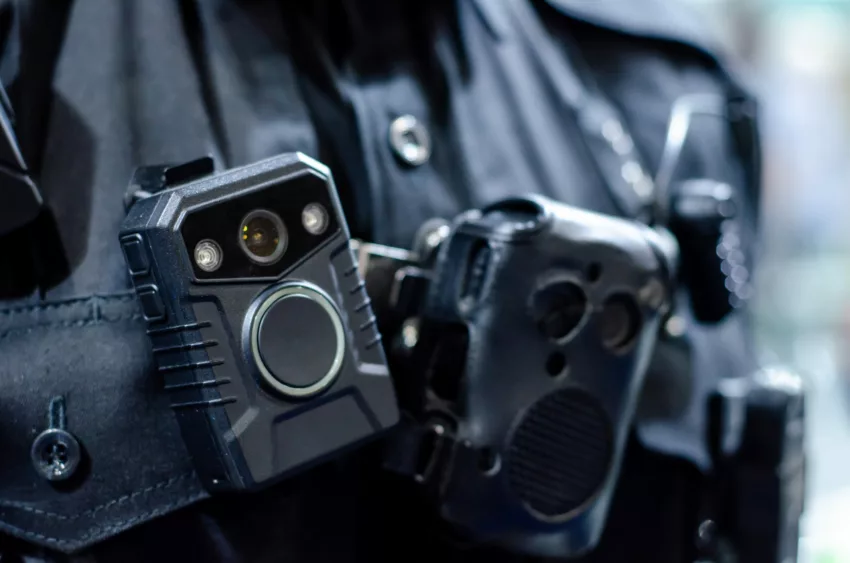 Close Up Of Police Body Camera